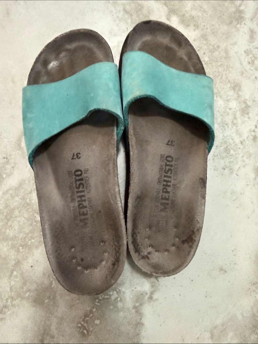 Mephisto Women’s Teal Slide Sandals